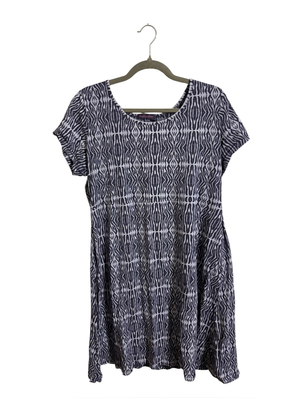 Fresh Produce Blue Gray Tropical Batik Shirt Dress Large